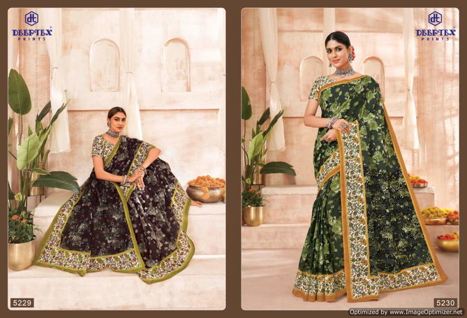 Mother India Vol 52 By Deeptex Daily Wear Printed Cotton Sarees Wholesale Market In Surat
